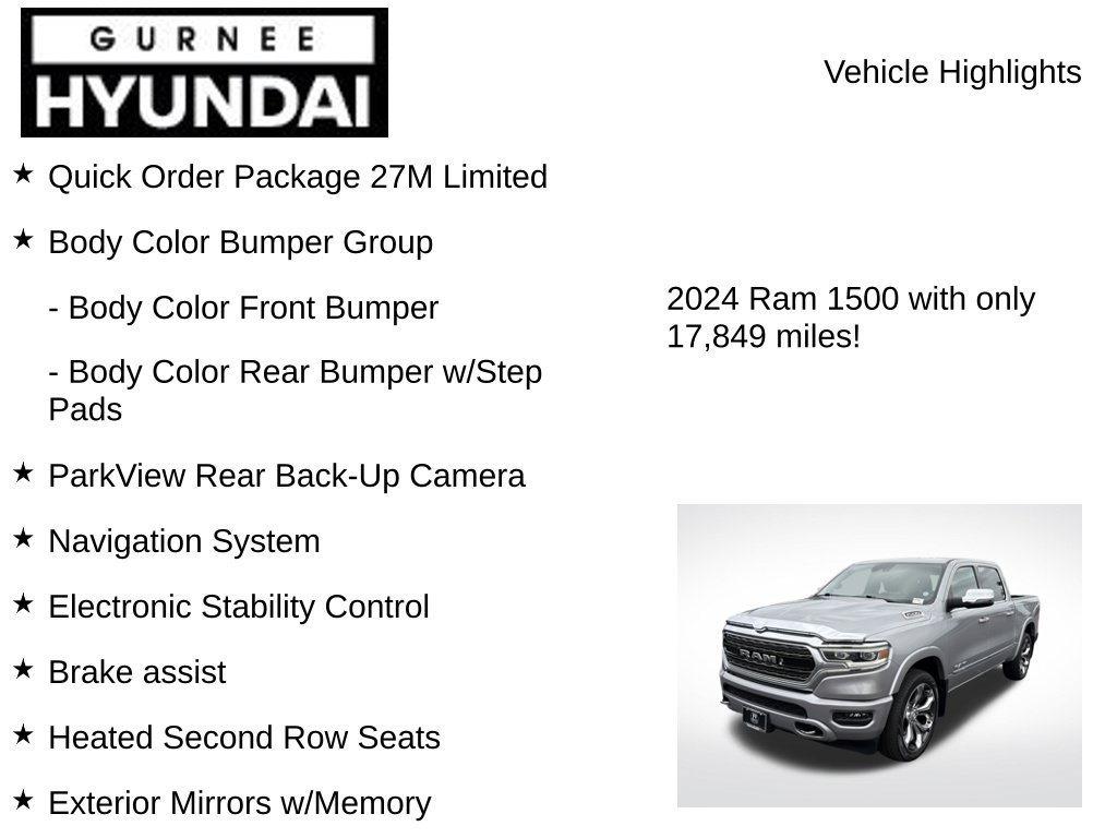 Used 2024 RAM 1500 Limited w/ Body Color Bumper Group AWD/4WD image 8