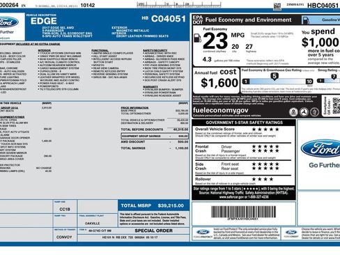 Used 2017 Ford Edge SEL w/ Equipment Group 201A AWD/4WD image 2