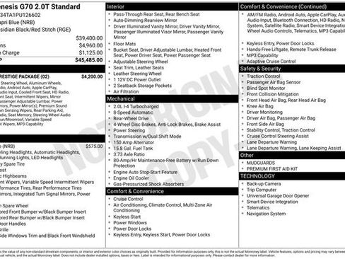 Used 2023 Genesis G70 2.0T w/ Sport Prestige Package image 5