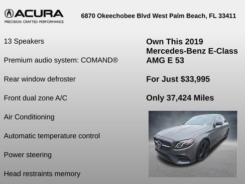 Used 2019 Mercedes-Benz E 53 AMG 4MATIC Sedan w/ Acoustic Comfort Package image 12