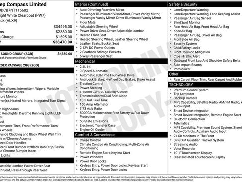 Used 2022 Jeep Compass Limited w/ Sun and Sound Group AWD/4WD image 2