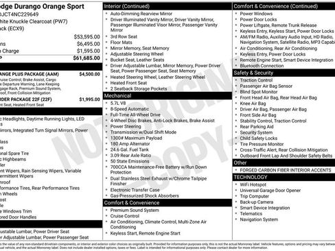 Used 2022 Dodge Durango R/T w/ Hemi Orange Plus Package AWD/4WD image 4