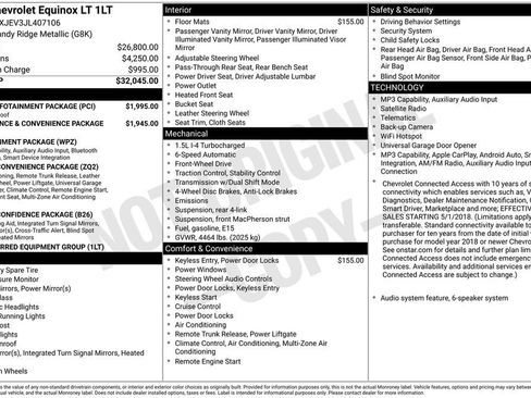 Used 2018 Chevrolet Equinox LT w/ Sun & Infotainment Package FWD image 14