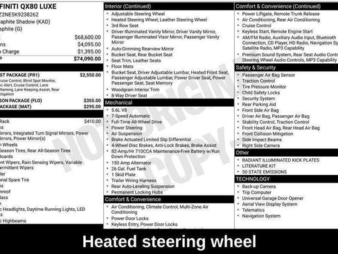 Used 2019 INFINITI QX80 Luxe w/ Proassist Package image 63