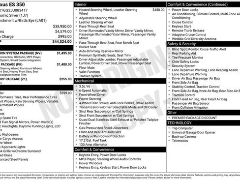 Used 2018 Lexus ES 350 w/ Navigation System Package image 2