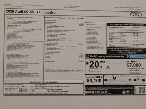 New 2026 Audi Q7 3.0T Premium Plus AWD/4WD image 32