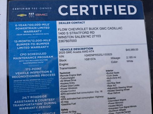 Certified 2025 GMC Acadia AT4 image 35