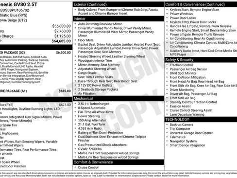 Used 2023 Genesis GV80 2.5T w/ Advanced Package image 43