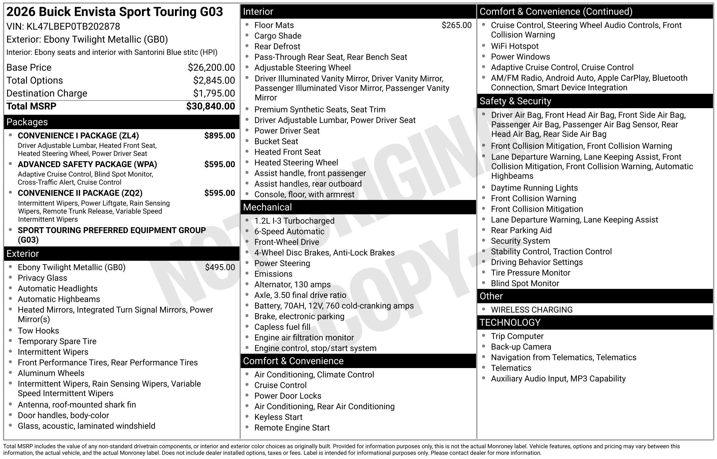 New 2026 Buick Envista Sport Touring w/ Convenience I Package FWD image 40