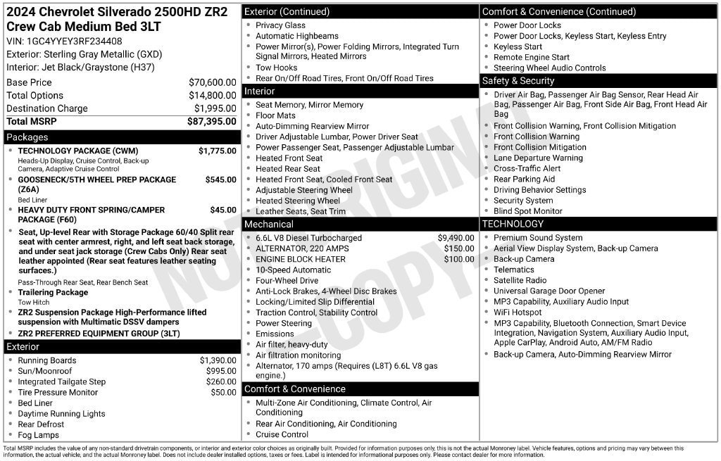 Certified 2024 Chevrolet Silverado 2500 ZR2 w/ Technology Package AWD/4WD image 11