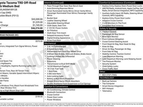Certified 2025 Toyota Tacoma TRD Off-Road AWD/4WD image 35