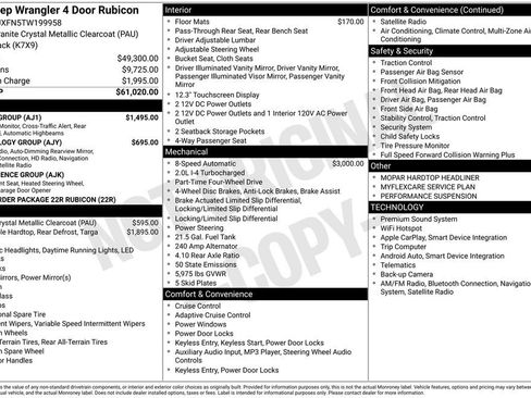 New 2026 Jeep Wrangler Unlimited Rubicon w/ Safety Group AWD/4WD image 23