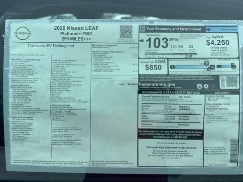 New 2026 Nissan Leaf Platinum+ w/ Cargo Package (Platinum+) image 8