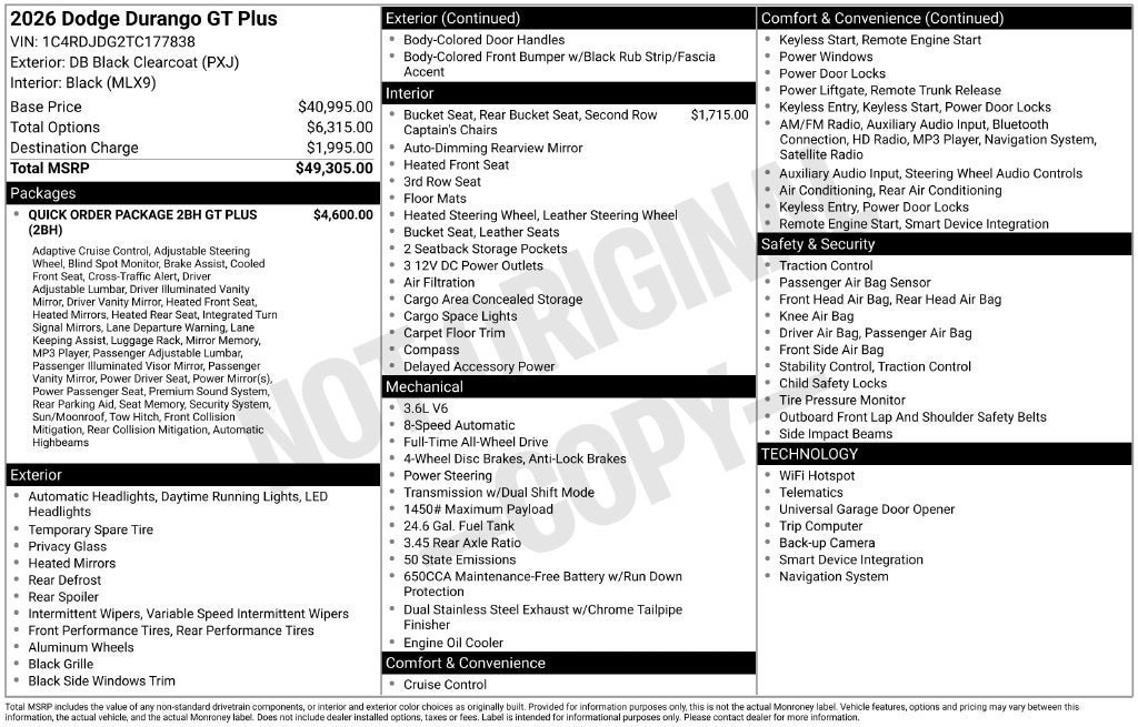 New 2026 Dodge Durango GT AWD/4WD image 29