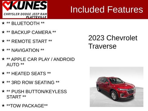 Used 2023 Chevrolet Traverse LT image 2