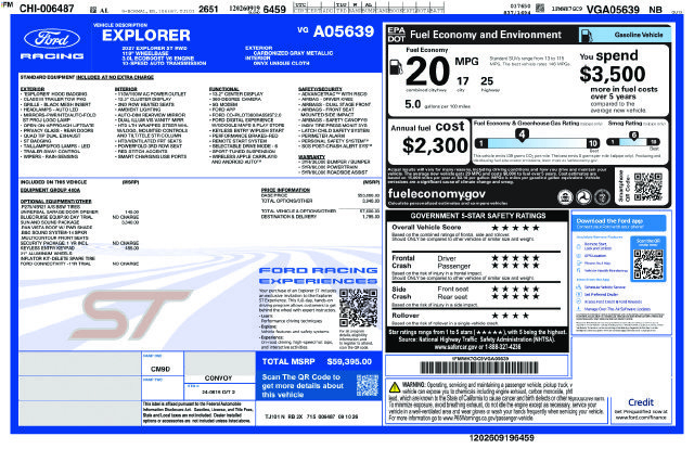 New 2027 Ford Explorer ST w/ Sun And Sound Package RWD image 4