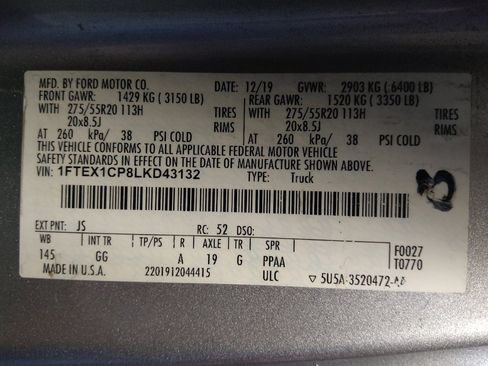 Used 2020 Ford F150 XL w/ Equipment Group 101A Mid RWD image 33