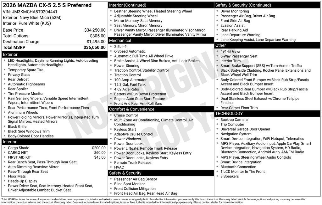 New 2026 MAZDA CX-5 Preferred AWD/4WD image 3