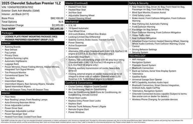 Certified 2025 Chevrolet Suburban Premier AWD/4WD image 44