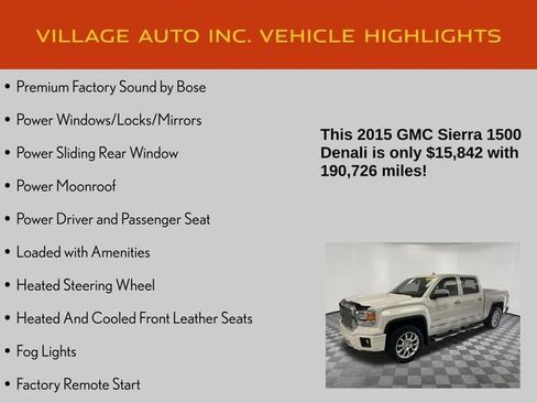 Used 2015 GMC Sierra 1500 Denali w/ Driver Alert Package AWD/4WD image 14