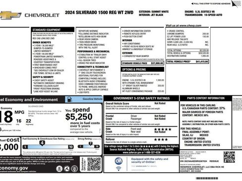 Used 2024 Chevrolet Silverado 1500 W/T w/ WT Fleet Convenience Package image 5