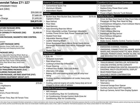 Used 2021 Chevrolet Tahoe Z71 w/ Z71 Signature Package image 27