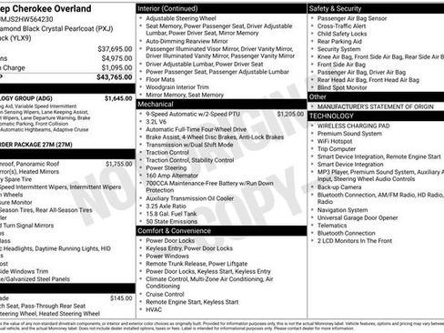 Used 2017 Jeep Cherokee Overland w/ Technology Group AWD/4WD image 16