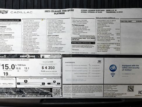 Used 2023 Cadillac Escalade Sport Platinum w/ LPO, ONYX Package image 5