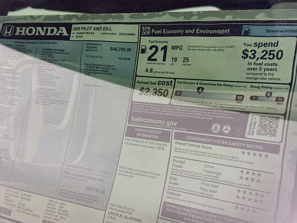 New 2026 Honda Pilot EX-L image 24