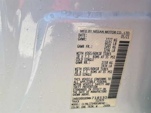 Used 2021 Nissan Frontier SV w/ Midnight Edition Floor Mats image 28