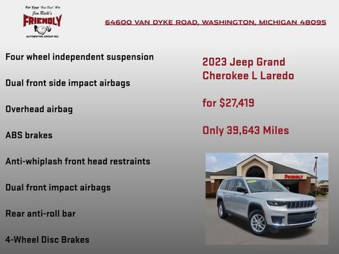 Used 2023 Jeep Grand Cherokee L Laredo w/ Luxury Tech Group I AWD/4WD image 20
