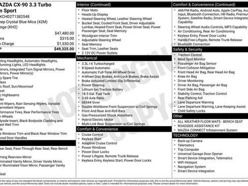 New 2026 MAZDA CX-90 3.3 Turbo w/ Premium Sport Pkg AWD/4WD image 11