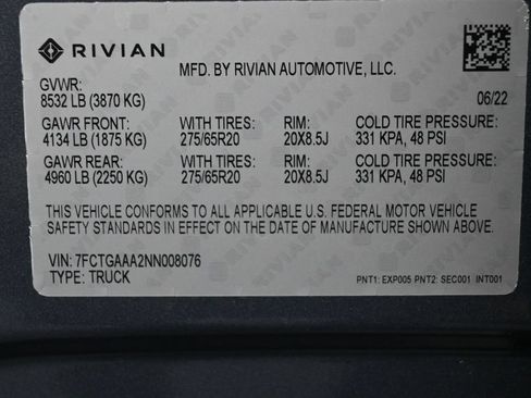 Used 2022 Rivian R1T Adventure AWD/4WD image 18