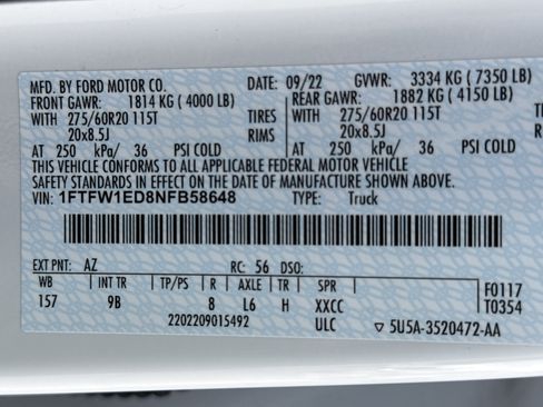 Certified 2022 Ford F150 Platinum w/ Equipment Group 701A High AWD/4WD image 32
