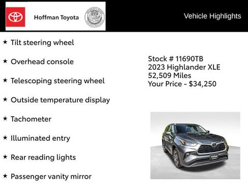 Used 2023 Toyota Highlander XLE AWD/4WD image 37