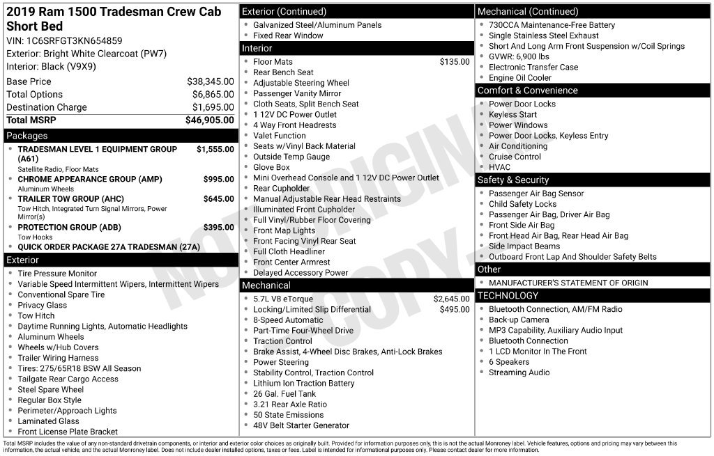 Used 2019 RAM 1500 Tradesman AWD/4WD image 5
