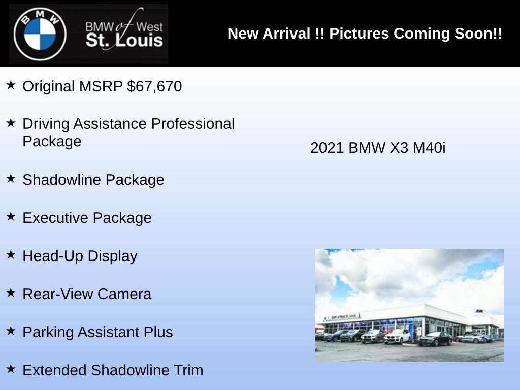Used 2021 BMW X3 M40i w/ Executive Package AWD/4WD image 3