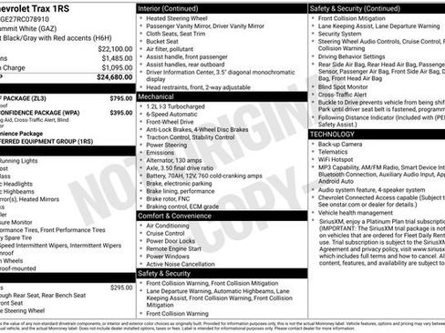 Used 2024 Chevrolet Trax RS w/ Sunroof Package FWD image 2