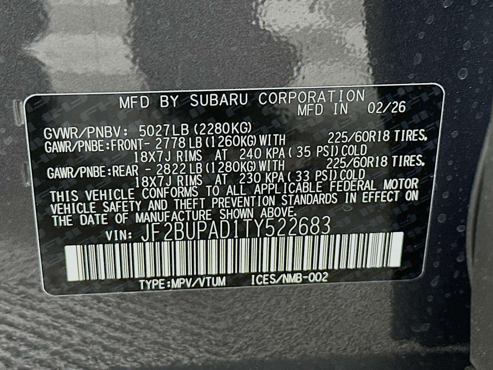 Certified 2026 Subaru Outback Premium AWD/4WD image 29