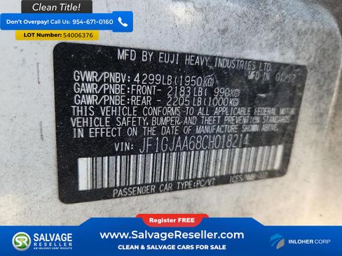 Used 2012 Subaru Impreza 2.0i AWD/4WD image 16