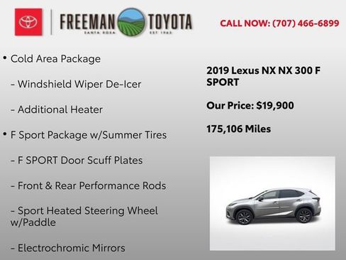 Used 2019 Lexus NX 300 F Sport w/ F Sport Premium Package FWD image 5