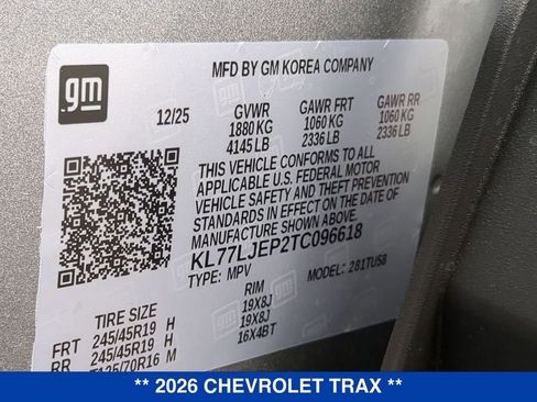 New 2026 Chevrolet Trax RS w/ Driver Confidence Package image 34
