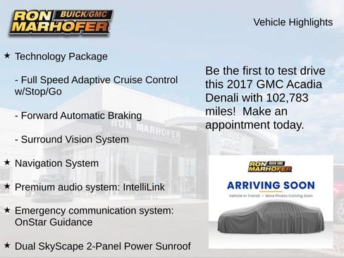 Used 2017 GMC Acadia Denali w/ Technology Package AWD/4WD image 3