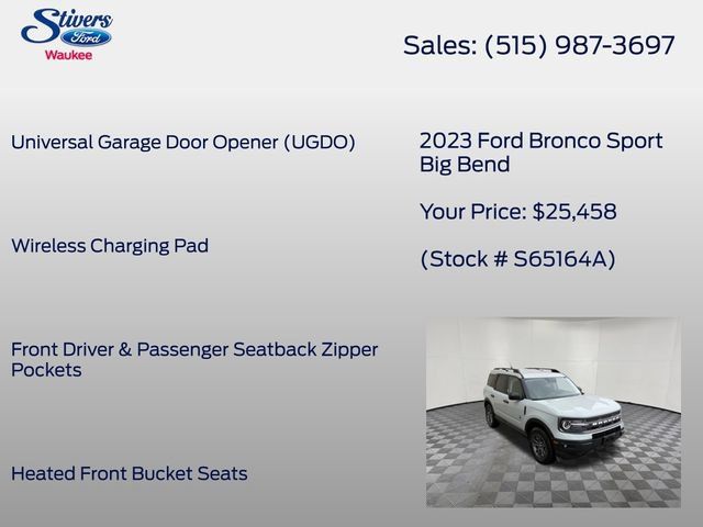 Certified 2023 Ford Bronco Sport Big Bend w/ Convenience Package AWD/4WD image 22