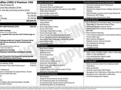 New 2026 Cadillac Lyriq V w/ LPO, Floor Liner Package image 4