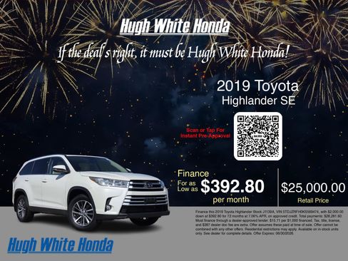 Used 2019 Toyota Highlander XLE AWD/4WD image 3