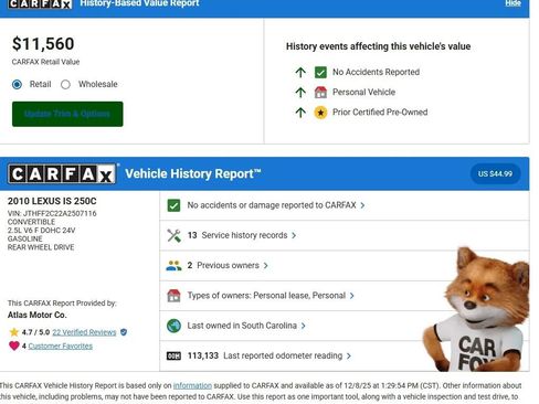 Used 2010 Lexus IS 250C image 2