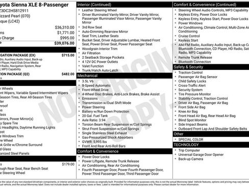 Used 2017 Toyota Sienna XLE w/ XLE Navigation Package image 10