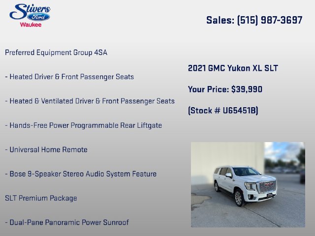 Used 2021 GMC Yukon XL SLT w/ SLT Premium Package AWD/4WD image 16