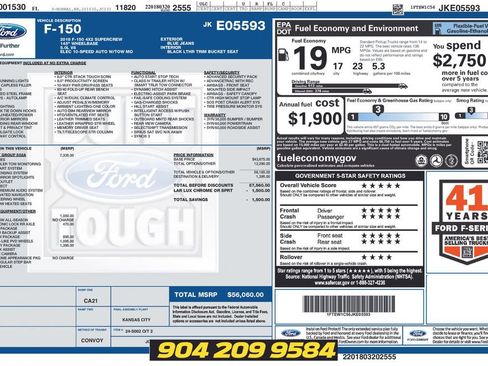 Used 2018 Ford F150 Lariat w/ Equipment Group 502A Luxury RWD image 2